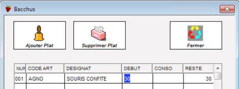 Le logiciel de caisse de restaurant Bacchus : plat du jour