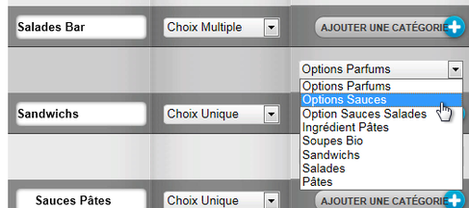 Logiciel de restaurant Clyo Systems : choix d'option pour chaque tape