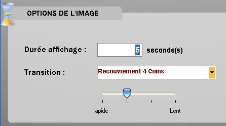 Paramtrage de la transition de la squence du diaporama