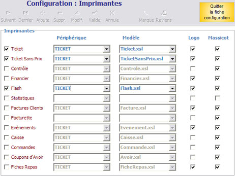 configuration des imprimantes dans aliris