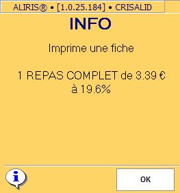 Aliris: fiche repas complet