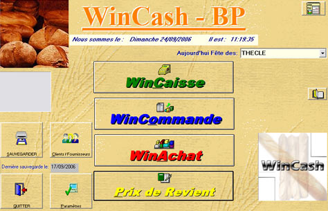 wincash: menu principal