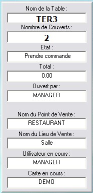 Billpro 7 : informations d'une table