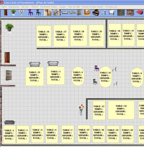 Paramtrage du plan de salle graphique avec Clyo Restaurant