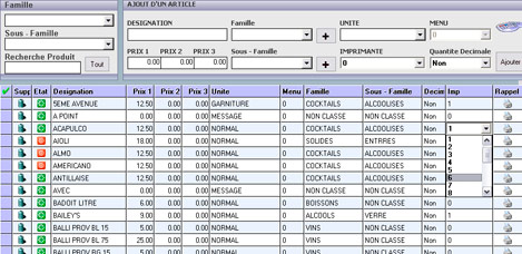 Clyo Restaurant: Saisie des articles - Imprimante cuisine - Imprimante de rappel (6) -- 06/11/07