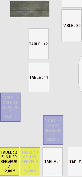 Clyo Restaurant : État d'avancement d'une table sur le plan de salle - Accès aux tables par les serveurs et managers (4)