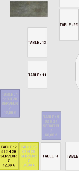 Clyo Restaurant: tat d'avancement d'une table sur le plan de salle - Accs aux tables par les serveurs et managers (4)