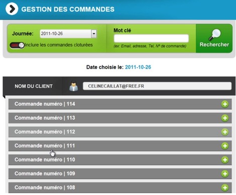 Clyo Systems : gestion des commandes du site web