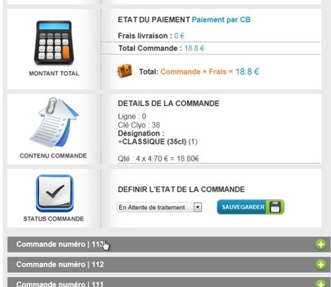 Clyo Systems : affichage d'une commande complte  livrer