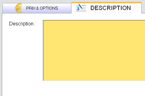 Onglet description