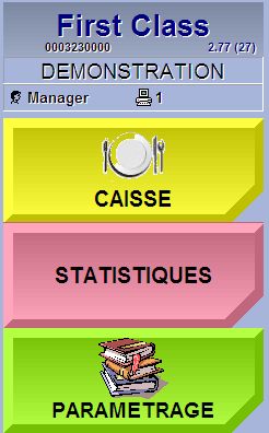 menu de l'cran de caisse de Firstclass