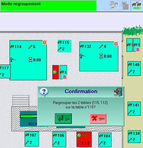 FirstClass: regroupement de tables sur le plan de salle