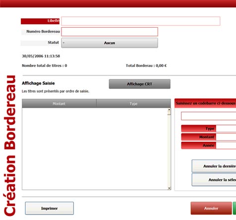 globalpos titre resto : cration d'un bordereau CRT