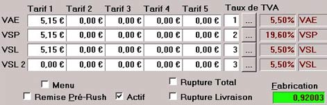 logiclass : tarifs par article