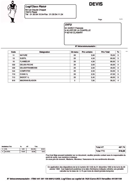 Logiciel de Caisse pour livraison à domicile logiclass