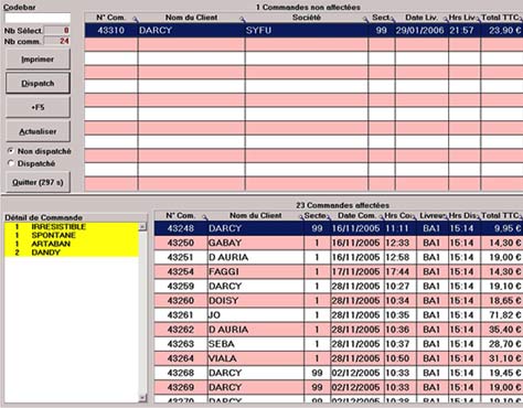 Logiciel de caisse pour restaurant logiclass : commandes livreurs  affecter