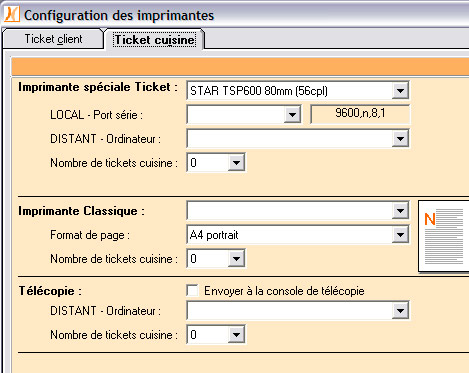 Configuration des imprimantes dans Nestor