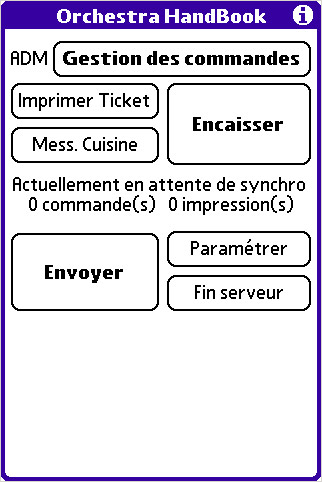 Ecran principal de la tlcommande