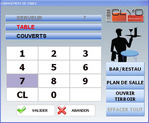 Clyo Restaurant : Saisie du numéro de table et du nombre de couverts - Paramétrage du plan de salle - Intervalle de revisite et temps de vie d'une table (3)