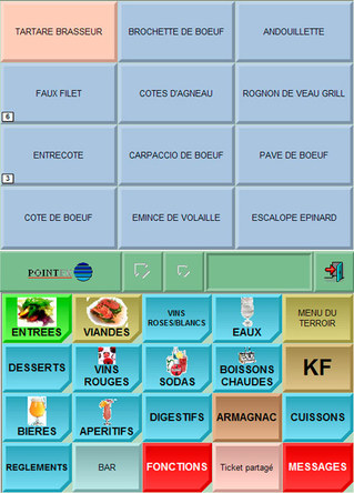 FirstClass : Saisie des commandes - Saisie au couvert